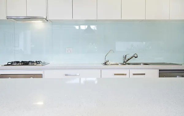 Close up kitchen splashback bench — Stock Photo, Image