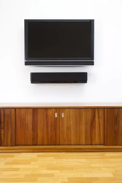 TV and cabinet vertical — Stockfoto