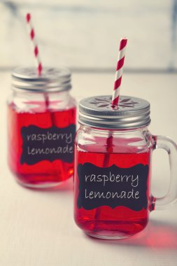 Mason kavanoz limonata taraf içecekler