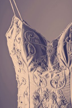 Gorgeous vintage wedding dress detail clipart