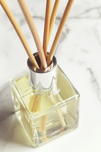 Aromatherapy reed diffuser air freshener close up — Stock Photo, Image