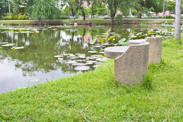 Stone bench at Vachirabenjatas Park — Stock Photo, Image
