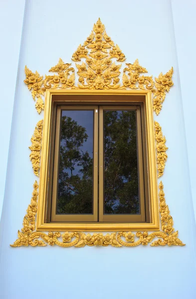 Single Window of Hor Phra in Temple of The Wat Rhai Pa, Trat, T — Stock Photo, Image