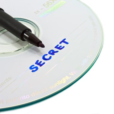 Beyaz arka plan üzerinde izole gizli veri disk kavramı