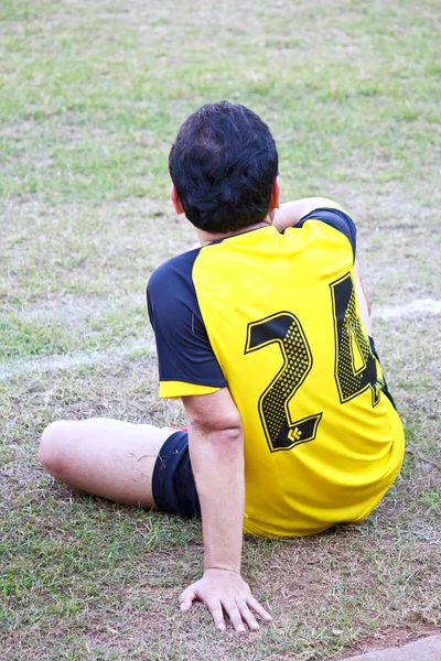 Jogador de futebol esperar pela match4 — Fotografia de Stock