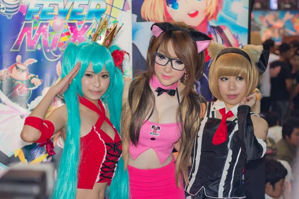 Neidentifikovaný japonské anime cosplay pozice v Thajsku herní sho — Stock fotografie