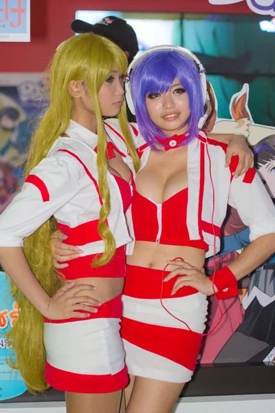 Neidentifikovaný japonské anime cosplay pozice v Thajsku herní sho — Stock fotografie