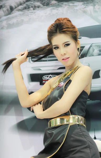 An Unidentified female presenter pose in Bangkok International M — Stock Photo, Image