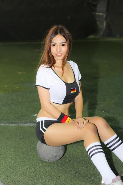 An Unidentified model  promote World cup 2014 — Stock Photo, Image