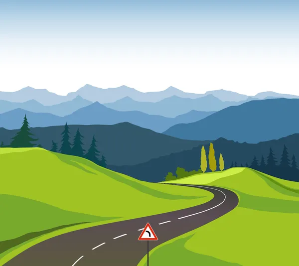 Yol View manzara — Vector de stock