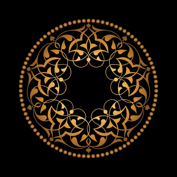 Altın Osmanlı motifleri siyah zeminde — Stock Vector