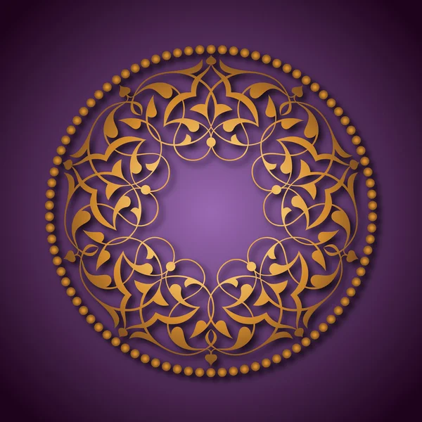 Altın Osmanlı motifleri mor zeminde — Stock Vector