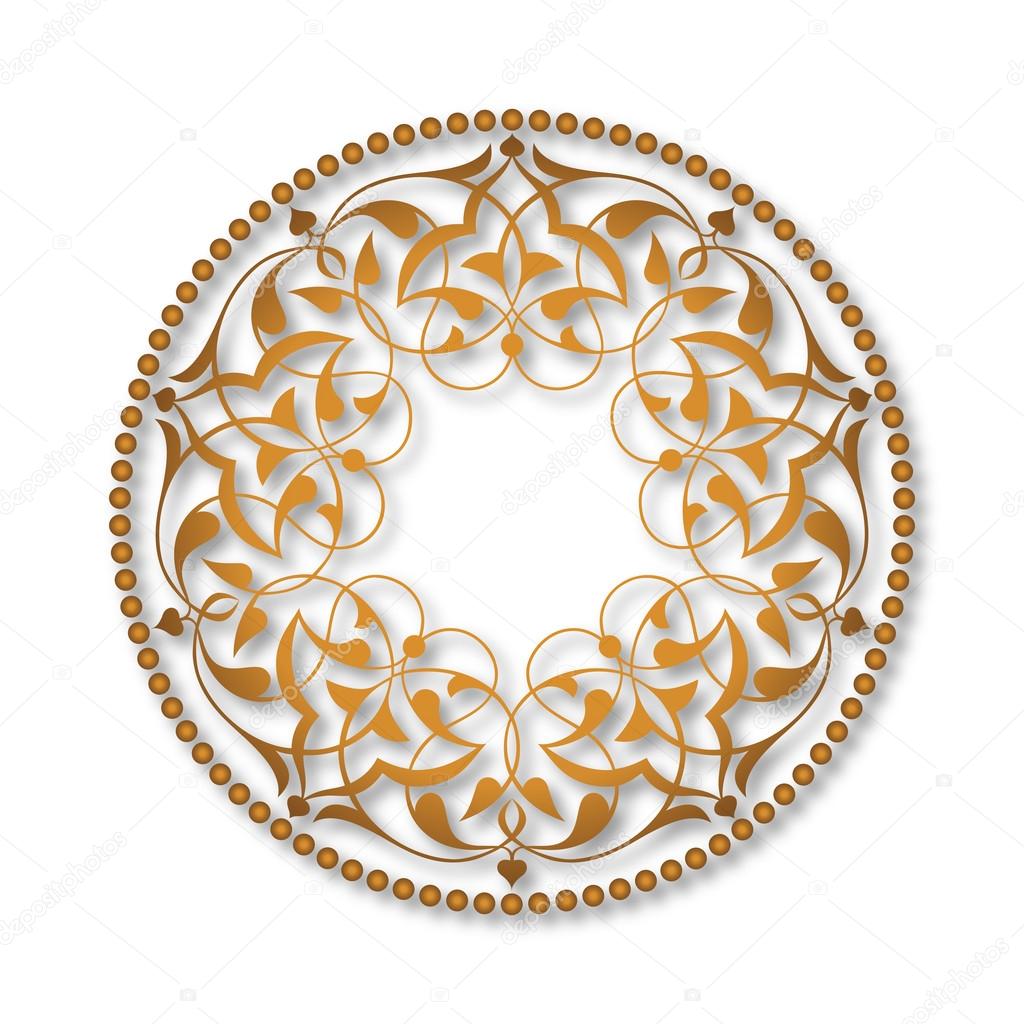 Altın Osmanlı motifleri beyaz zeminde