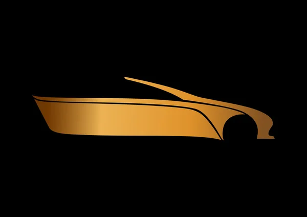 Logo del coche negro fondo oro papel — Vector de stock