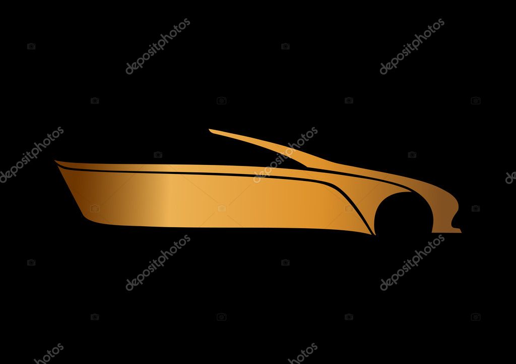 Car logo black background gold paper