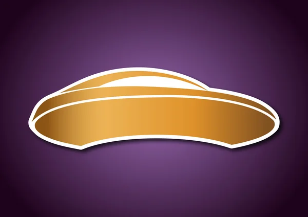 Bilen logotypen lila bakgrund guld papper — Stock vektor