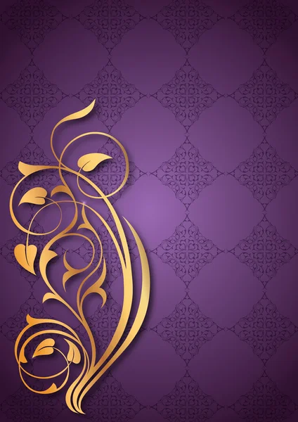 Patrones de oro morado — Vector de stock