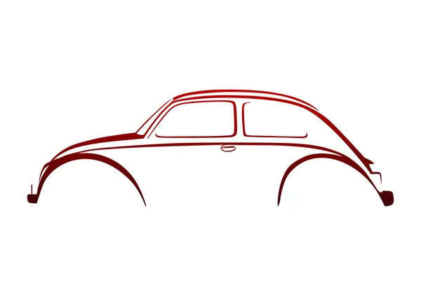 Schattige rode auto-logo — Stockvector