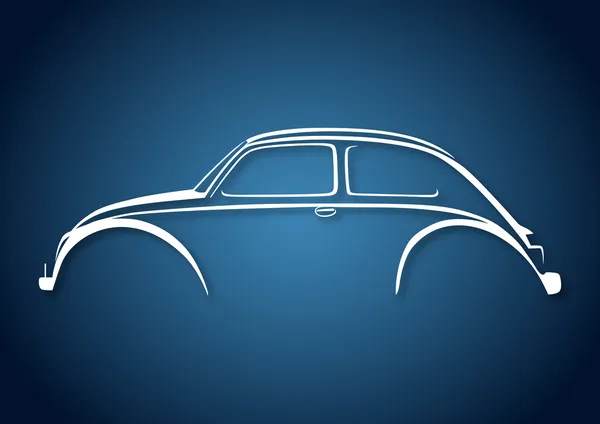 Mignon logo de voiture fond bleu — Image vectorielle