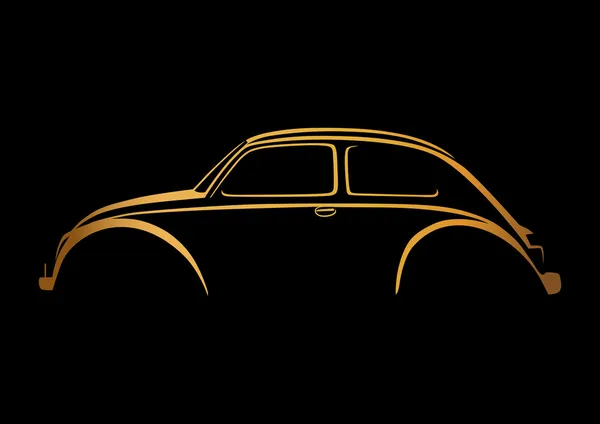 Mignon logo de voiture fond noir — Image vectorielle