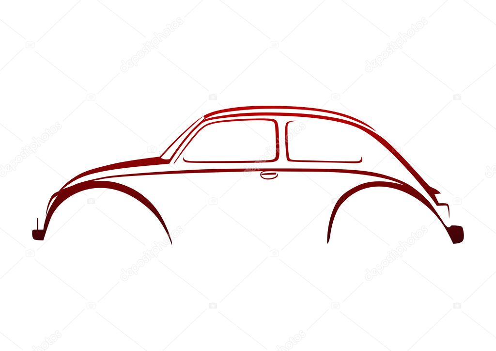 Cute red car logo
