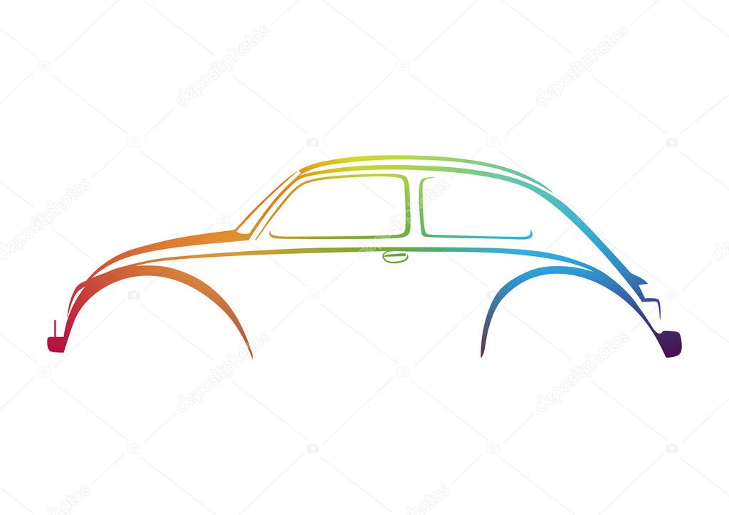 Colorful cute car logo