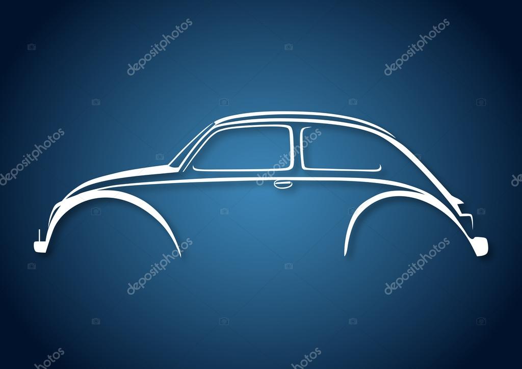 Cute car logo blue background