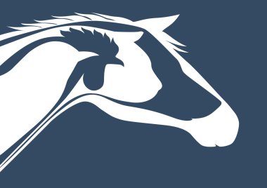 Veterinary logo blue background clipart