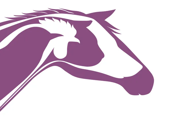 Paarse veterinaire logo — Stockvector
