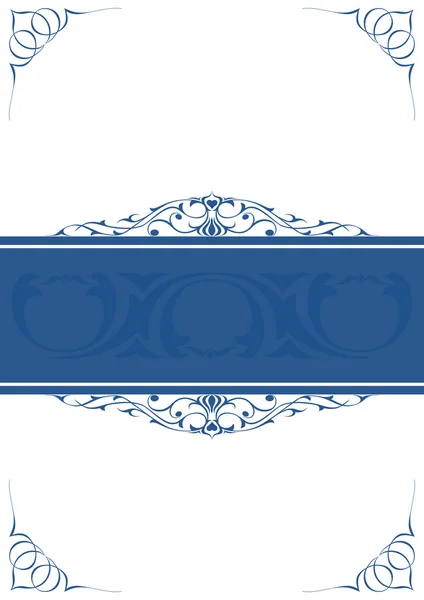 블루 리본 및 흰색 배경 코너 설계 — 스톡 벡터