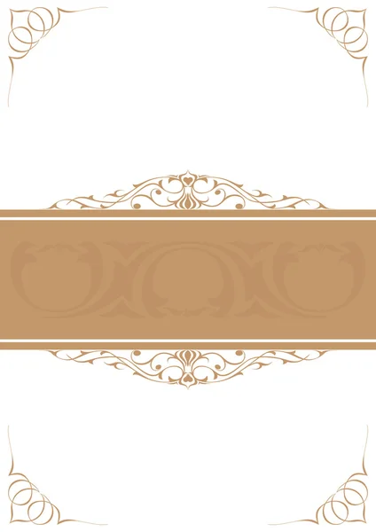 Fond blanc rayures brunes et motifs d'angle — Image vectorielle