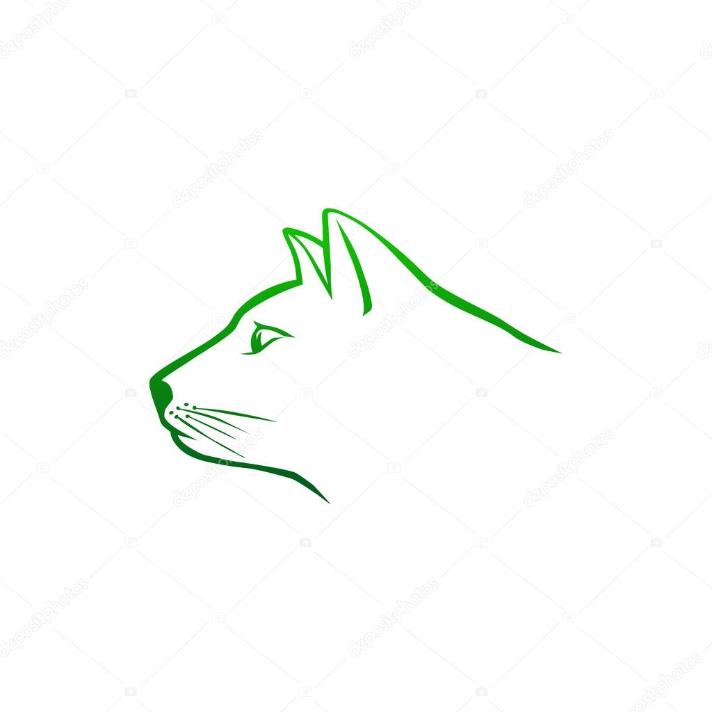 Calligraphic cat logo