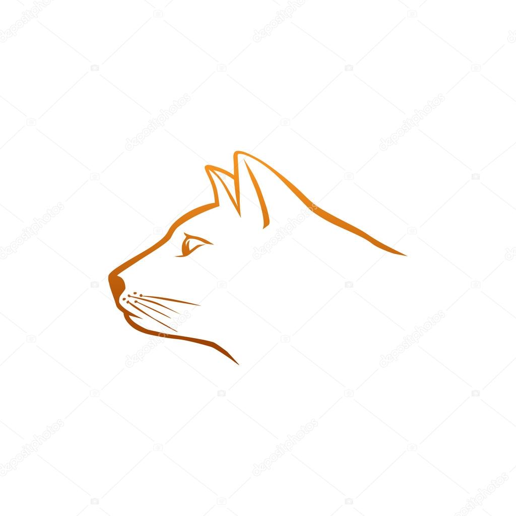 Calligraphic cat logo