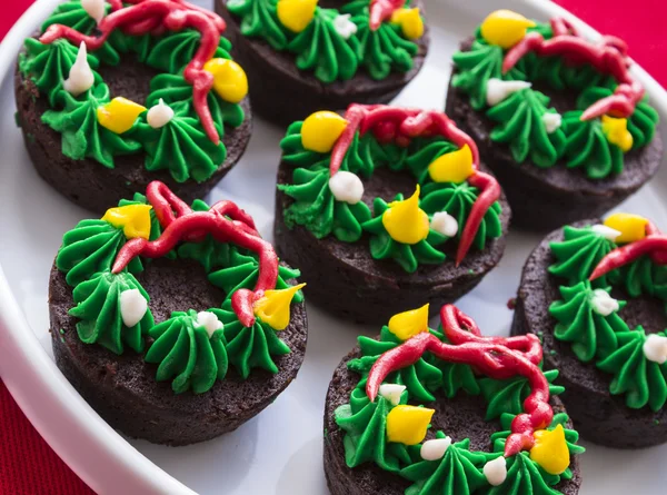 Brownies de couronnes de Noël — Photo