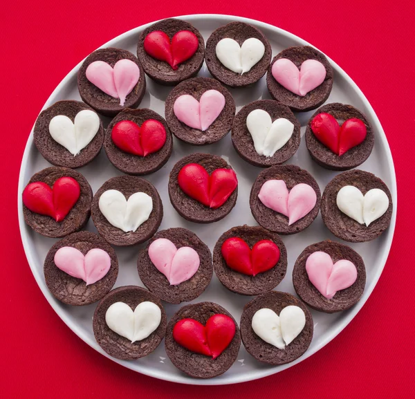 Hjärtat brownies — Stockfoto