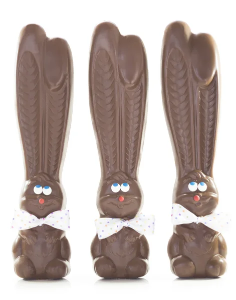 Three Chocolate Bunnies — Stock Photo, Image