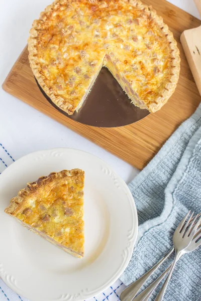 Spam And Cheese Quiche — Stock Photo, Image