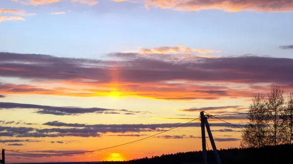 Farbenfroher Sonnenuntergang Auf Dem Land Sommer — Stockfoto