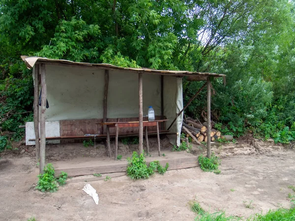 Luogo Riposo Dei Pescatori Sul Fiume Estate — Foto Stock