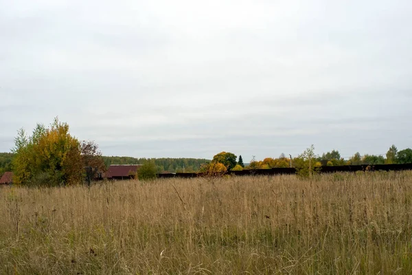 Landschaft Einem Bewölkten Herbsttag Zentralrussland — Stockfoto