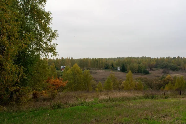 Krajobraz Pochmurny Jesienny Dzień Centralna Rosja — Zdjęcie stockowe