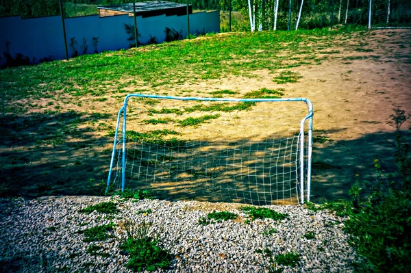 Lomografia Campo Futebol Rural Verão Minitarra — Fotografia de Stock