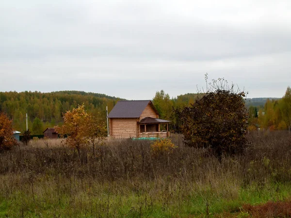 Paisagem Dia Outono Nublado Rússia Central — Fotografia de Stock