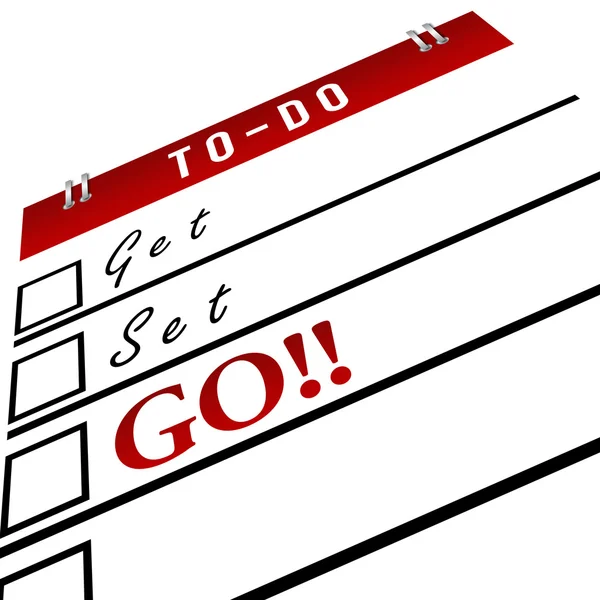 Get Set Go in To-Do List - Red — Stock Photo, Image
