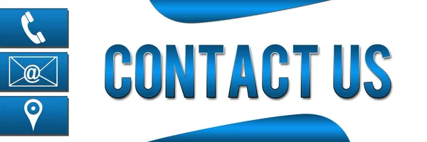 Contact Us Banner Blue — Stock Photo, Image