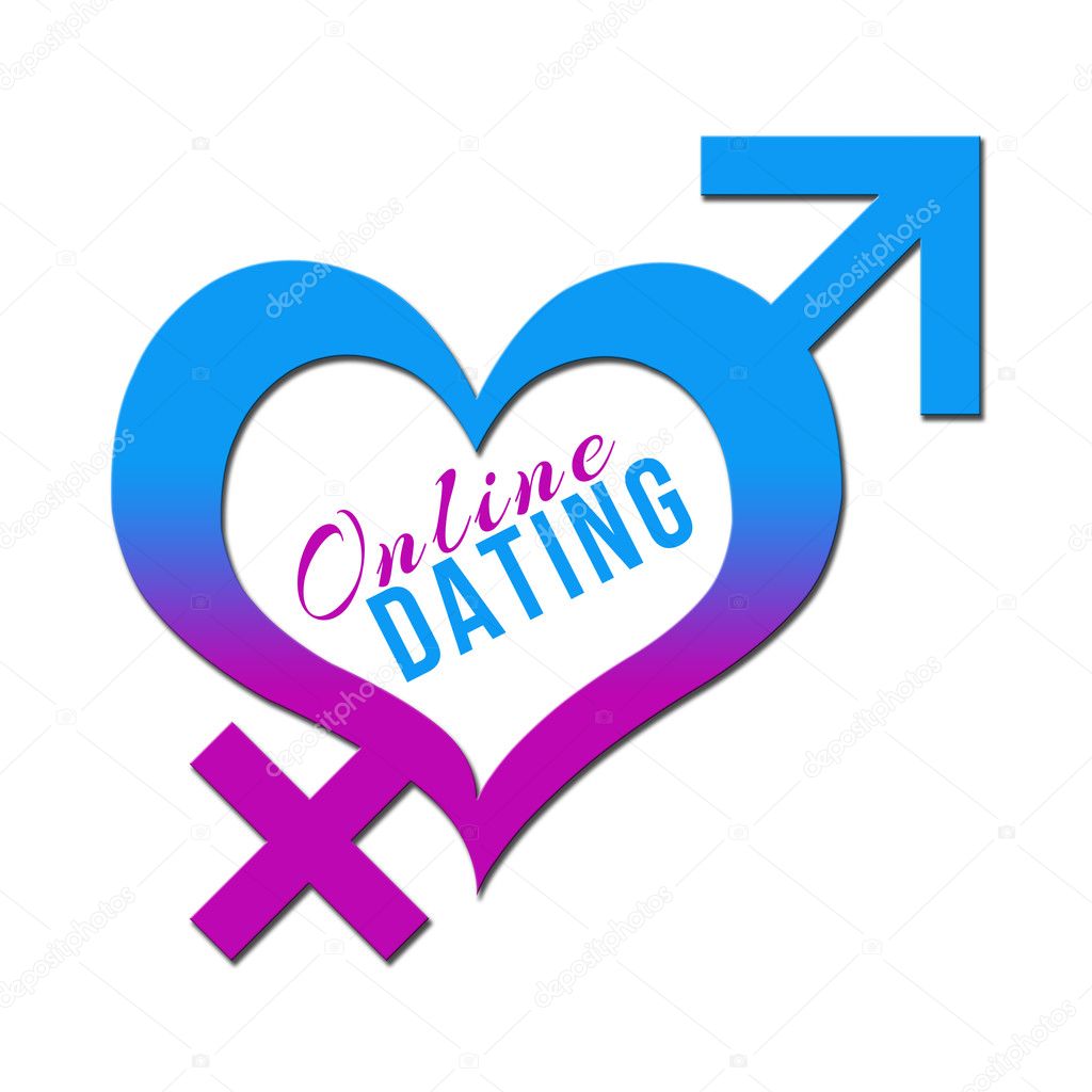 A blue pink heart symbol with male and female gender symbols