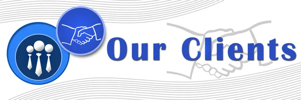 Banner μας πελάτες - μπλε — Φωτογραφία Αρχείου