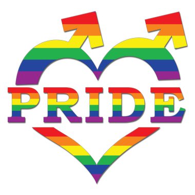 kalp şeklinde ve oklar gay pride