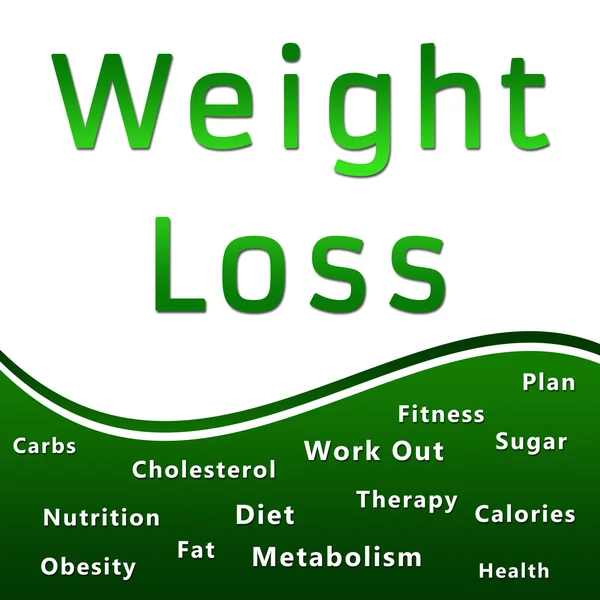 Encabezamiento de pérdida de peso y palabras clave - Verde —  Fotos de Stock