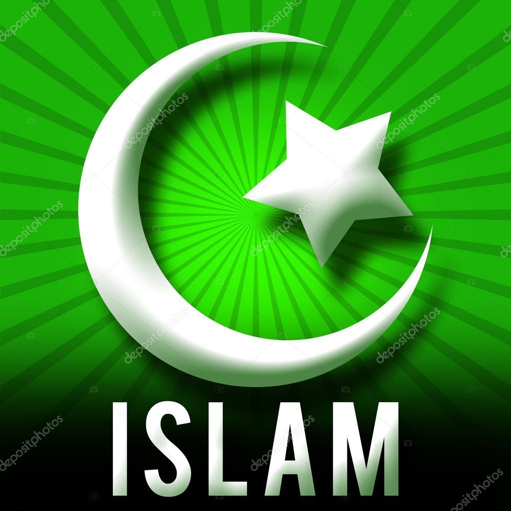 Islam Symbol Green Burst